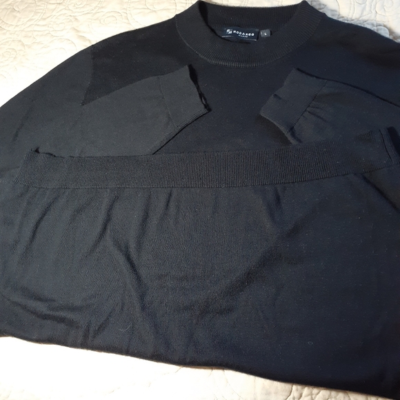 Mens Modango Milano Modal Sweater Black Men's Large - Picture 3 of 16